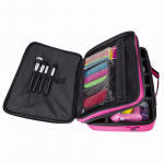 Professionaalsed meigipintslid T&ouml;&ouml;riistad Kohver Kosmeetika Organiseerija Case Reisihoiukott CODE Mini-2 Layers kuum roosa v&auml;rv