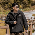 Talvine plusssuuruses kapuutsiga jakk Meeste klassikaline jope T&ouml;&ouml;riided vabaaja paksendatud tepitud jope 4XL-10XL 10XL khaki