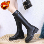 Moodsad paeltega Talvised p&otilde;lved, k&otilde;rge varrega pikad naiste saapad Biker &uuml;mara varbaga platvormkingad naistele n&ouml;&ouml;riga jalatsid Kvaliteetsed Y2k saapad 35