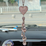 Mood Teemantidega autotarvikud Bling Crystal Love Pentagrami ripats, auto tahavaatepeegel, ripats, kingitus, auto kaunistused