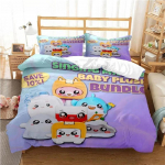 L-Lankybox Animafilm Kogu Hooaja Tekk Multifilmikate Voodipesukomplektid Pehme Tekikott ja Padjap&uuml;&uuml;rid &Uuml;hekohaline/Kahekohaline/Queen/King 135x200cm 2pcs
