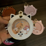 Kawaii Cat PU-nahast kvaliteetne kaardihoidikott &uuml;mmarguse m&auml;rgi jaoks must