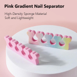 4 tk k&uuml;&uuml;nte s&otilde;rmede varvaste eraldajad, Heart Glitter Gradient roosad k&auml;snad, pehme EVA vaht manik&uuml;&uuml;riks