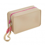 Silikoonist kosmeetikakotti meigipintsli korraldaja T&otilde;mblukuga suure mahutavusega veekindel tualett-tarvete kott kaasaskantav S kollane