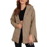 Naiste mood vabaaja teemant kapuutsiga kerge jakk XL khaki