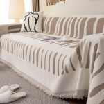 Paks Chenille tekk Klassikaline must triip Diivanitekk Suvine diivan Libisemiskindel tekk Kontori uinaku sall Padi Diivanikatted 180x130