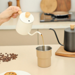 Pour over Coffee Kettle Camping Pot Portable Birthday Gifts Hand-poured for Home 350ML White