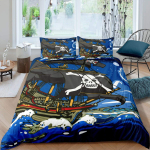 Piraadi tekikott Shark Cove Tortuga saar Kariibi mere veed Retro Jolly Roger Sinepiksinine Magamistoa kaunistus Naistele Lastele Meestele 70x133cm 2pcs