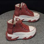 S&uuml;gis Naistele Uus platvorm Tossud naiste kingad Kevad Ehtsast nahast kingad naiste Jalatsid Hoia soojas Saapad Talvesaapad botas 40 punane