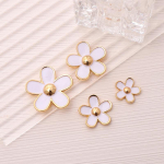 DIY ehete tarvikud: Alloy Oil Drop viie kroonlehega lill, Veenuse lill, telefoni&uuml;mbrise augud, kingade kaunistamise kleebised, teemantmaterjalist komplekt D2439 five-petal flower set valge