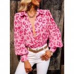 YYFS naiste vabaaja kevad-s&uuml;gisene pikkade varrukatega POLO kaelusega pluusid ja s&auml;rgid S s&auml;rav roosa v&auml;rv