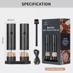 Elektriline pipra- ja meresoolaveski pudel two pack + brush + USB connector must