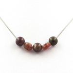 Pierres et Min&eacute;raux. Collier perles Rubis de Mogok, Birmanie, Myanmar 8 mm + Rubis du Chaine en acier inoxydable.