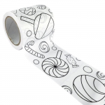 Masking tape large &agrave; colorier - Sucreries 4,6 cm x 5 m