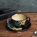 Retro Lilled Keraamilised kohvitassid Kerge Luksuslik Kodune P&auml;rastl&otilde;unatee Peen kruusid Moodne kontorikohvitasside ja taldrikute komplekt