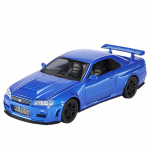 1/32 Skaala Nissan GTR R34 SKYLINE Kiire Sulamist Simulatsiooni Auto Mudel Diecastid ja M&auml;nguautod ja Kiired Autod Dekoratsioon M&auml;nguasjad Lastele Poiss sinine