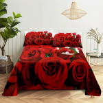 Punase roosi voodipesu ja padjap&uuml;&uuml;rid kaheinimesevoodile &Uuml;ksik 3D lilleline voodipesukomplekt padjap&uuml;&uuml;riga 2 tk 3 tk Queen Full suurus 110x230cm 2pcs