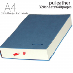 640/400/240/160 lehek&uuml;lge &uuml;lipaksu joonega &otilde;pilasp&auml;evik m&auml;rkmik kontoritarvete A4/A5/A6 PU nahast &auml;rit&ouml;&ouml; m&auml;rkmik A4 Blue 640page