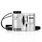 60x k&auml;eshoitav kaasaskantav LED-minisuurendusmikroskoobi suurendusklaasist rahadetektori tuli koos hoiukotiga h&otilde;be