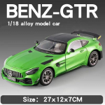 1:18 Mercedes-Benz GTR sportauto mudeli survevalatud miniatuursed autokollektsiooni heli- ja kerged s&otilde;iduki m&auml;nguautod, laste kingitused roheline