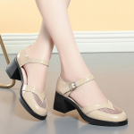 Naiste &Uuml;ksikud Kingad Uued &Otilde;&otilde;nes Kingad Paks Konts Suve Naiste Kingad V&otilde;rk Leivapea Sandaalid 35 beež