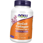 H&uuml;drol&uuml;&uuml;situd II t&uuml;&uuml;pi kollageen, BioCell Collagen Hydrolyzed Type II, Now Foods 120kaps (68128008) 120vcaps