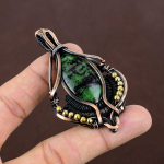 Ruby in Zoisite Handmade Copper Wire Wrap Pendant 2.95 n7B64