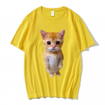 Kass Meem Kurb Nuttev Kass Munchkin Kutsikas Meem Trendikas Graafiline T-s&auml;rk Mood L&uuml;hikeste Varrukatega T-s&auml;rgid Unisex &Uuml;lem&otilde;&otilde;duline T&auml;navamood 2XL