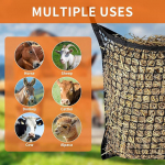 Slow feed Hay Net Horse Feeding Supplies 31.50 x35.43 Large Capacity Space Saving Portable