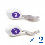 ※2 KOMPLEKTIS※　doddl v&auml;ikelapse lusika ja kahvli s&ouml;&ouml;giriistade komplekt (Indigolilla)