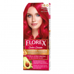 Florex Super permanent hair dye cream - Give your hair deep nourishment, Makes your hair soft and silky-shiny. Red Coral 8.0