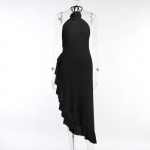 Suvine Maxi Kleit Naised Seksikas L&otilde;hikuga Mood Varrukateta Seljaosata Slim Kleit Naine Vabaaja T&auml;navamood Klubi Elegantne Peokleit L must