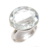 Natural White Topaz Gemstone 925 Sterling Silver Jewelry Ring Size 8.5 o7p94