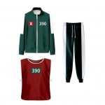 Hooaeg 3 Kalmaarim&auml;ngude Kost&uuml;&uuml;m Kolmeosaline Komplekt Korea Maskeering Meeste &Uuml;likond Meeskonnale Sinine Sport Unisex Pusad Spordi&uuml;likond L E