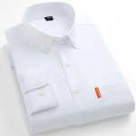 Meeste s&auml;rk Moodne ja mugav Kitsa l&otilde;ikega Suur suurus 5XL Pikkade varrukatega s&auml;rk &Auml;ri &uuml;hev&auml;rviline 100% Oxford puuvill taskutega XXXXXL valge