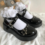 Naiste K&otilde;rged Kingad Lolita Kingad Platvormiga Mary Jane Kingad T&auml;hega Pandlaga Rihmaga Mary Janes Naistele Ristseotud T&uuml;drukute Neetidega Vabaaja Kingad Kawaii 35 must