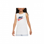 Nike Sportswear Essential Logo Print Varrukateta &uuml;mara kaelusega lastetopsid, valged FV5325-100 L