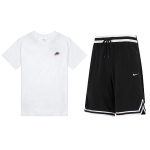Nike L&uuml;hikeste Varrukatega T-s&auml;rk Ja L&uuml;hikesed P&uuml;ksid Vabaaja Spordikomplekt Meeste Topid, Alaosad AR4999-100+DH7161-010 S