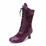 Naiste Kost&uuml;&uuml;m Cosplay Kingad Retro Keskmise S&auml;&auml;rega Saapad V&auml;ljap&otilde;letatud Kiilkontsad Ees Paelad Lapilised Saapad 50 valge