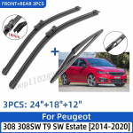 Peugeot 308 308SW T9 SW Kombi 2014-2020 jaoks 24 +18 +12 Esipoolne Tagumine Kojameeste Labad Tuuleklaasi Tuuleklaasi Akna L&otilde;ikuri Tarvikud must