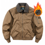 Meeste talvesooja k&otilde;rgekvaliteediline meeste pl&uuml;&uuml;sist pilootjakk lambavillast t&ouml;&ouml;riided puuvillased riided XXXXXL khaki