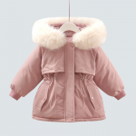 Talvine t&uuml;drukute laste parkka Moodne sametine paks soe mantel 90cm