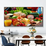 K&ouml;&ouml;giviljaleib Puuvili K&ouml;&ouml;k L&otilde;uendimaal Plakatid ja Prindid Seinakunst Pildid Cuadros Restoran Kodu Dekoratsioon ilma raamita 50x100cm NoFrame