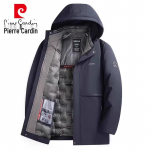 Pierre Cardin Men's Hooded Thickened Winter Cotton Jacket 5XL