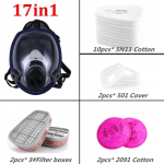 Kogu n&auml;gu kattev respiraator Gaasimask 40 mm aktiivs&ouml;efiltriga kanister Sobib aurude, kemikaalide, v&auml;rvipihustuse jaoks, taktikaline-elluj&auml;&auml;mine