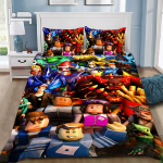 3D M&auml;ng R-Robloxes Tekikott Padjap&uuml;&uuml;r M&auml;ngustseeni Prindiga Voodipesukomplekt T&auml;iskasvanud Poiss T&uuml;druk Magamistoa Kaunistus &Uuml;hekordne Kahekordne Suur 135x200cm-2pcs
