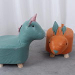 Tammepuidust ja kangast loomakujulised taburetid: Kaelkirjak &Uuml;kssarvik Pehmem&auml;nguasi Lastele ja Kingituseks Blue Animal Mix Random