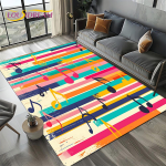 M&auml;rkmusika V&auml;rviline Muusikaline Partituur Multikas Unistuste Vaip Vaip elutuppa Magamistuppa Kodu Diivani Kaunistus, Laste Mitte-libisev P&otilde;randamatt 60*90cm