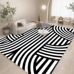 Mustvalge geomeetriline joon abstraktse kunstiga vaip elutoa diivani kaunistused k&ouml;&ouml;gilaua matt vaba aja veetmise tuba libisemiskindel p&otilde;randamatt halloweeniks 120*160cm