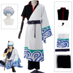 Gintama Anime SakMiGintoki Cosplay Kost&uuml;&uuml;m, Parukas, Kimono, Tuunika, P&uuml;ksid, Kehaosa, Konventsioon, Halloweeni, J&otilde;ulu&uuml;ritus, Kingitus XL gray